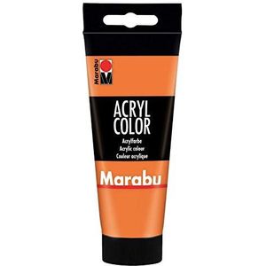 Marabu 12010050013, acrylverf oranje 100 ml, crèmige acrylverf op waterbasis, sneldrogend, lichtecht, waterbestendig, voor het aanbrengen met kwast en spons op canvas, papier en hout