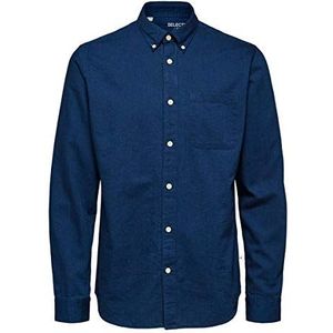 SELECTED HOMME Heren Slhregrick Denim Shirt Ls W Noos Shirt, donkerblauw (dark blue denim), 3XL