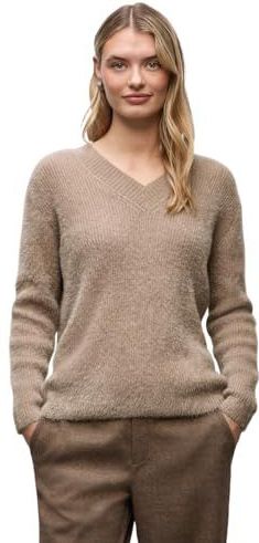 Street One - Zachte Trui - Beige - Dames - V-hals