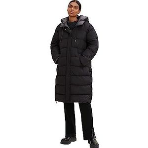 TOM TAILOR Dames Omkeerbare pofmantel 1032493, 14482 - Deep Black, M