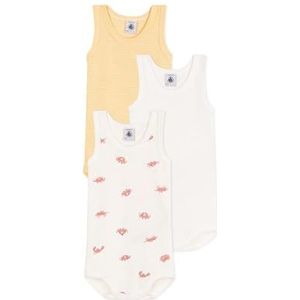 Petit Bateau - Rompertjes - Multi - Set van 3 - Mouwloos - Biologisch Katoen