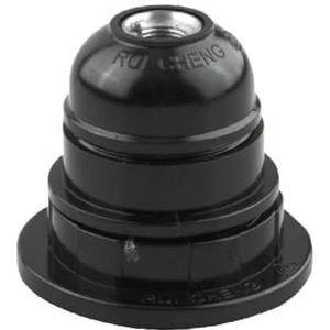 Lamphouder met halfschroefdraad E-27 met sluitring, in elegant zwart, ideaal voor verlichting en decoratie van je kamer, inclusief veilige verpakking voor transport.