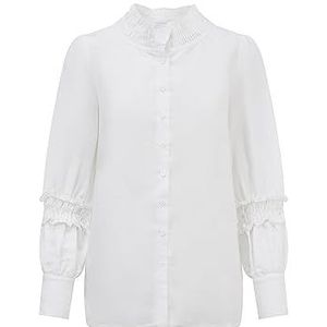 BALOU Katoenen linnen overhemd voor dames, wit, VK 14, Wit, 40