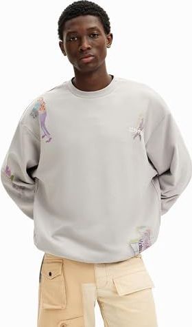 Desigual - Aquarel Illustraties - Sweatshirt - Effen Kleur - Lange Mouwen