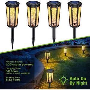 Okyuk 1 pak Solar Pathway Lights, Auto On/Off Waterproof Outdoor Solar Garden Lawn Lights 2 Werkmodi Decoratieve LED Landscape Lights voor Path, Patio, Yard, Lawn, Walkiy, Driveway, Pool