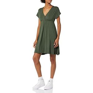 Amazon Essentials Surplice jurk voor dames (verkrijgbaar in grote maten), donker olijf, S