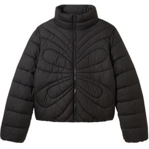 Tom Tailor Denim Lightwight gewatteerde jas voor dames met opstaande kraag, 14482 - Deep Black, L