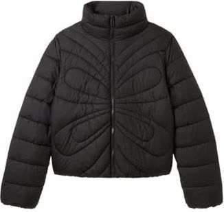 Tom Tailor Denim Lightwight gewatteerde jas voor dames met opstaande kraag, 14482 - Deep Black, L