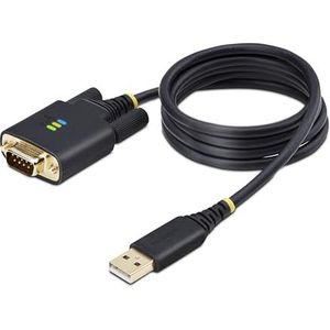StarTech.com 1m USB naar Seriëel Adapter Kabel, COM Retention, Verwisselbare Schroeven/Moeren, USB-A naar RS232 DB9, FTDI IC, ESD Bescherming, Windows/macOS/Linux (1P3FFCB-USB-SERIAL)