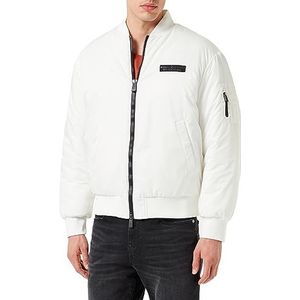 Armani Exchange Heren Limited Edition We Beat As One Nylon Bomber Shell Jacket, wit, S