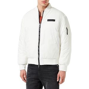 Armani Exchange Heren Limited Edition We Beat As One Nylon Bomber Shell Jacket, wit, XXL