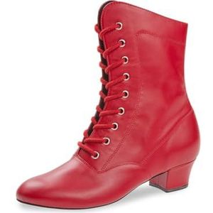 Diamant Garde danslaarzen voor dames 208-334-640-V - glad leer rood - 190 mm schacht - 3,7 cm blokhak - VarioSpin zool - Made in Germany, rood, 42 EU