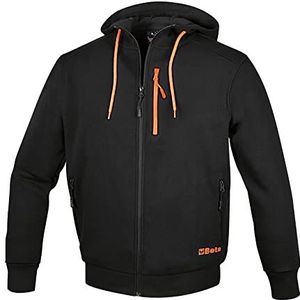 BETA 7665N werksweatshirt met lange ritssluiting en capuchon voor heren of uniseks, sweatshirt met meerdere zakken, bestaande uit 60% katoen, 40% polyester, 280 g, met vaste capuchon met ronde koorden