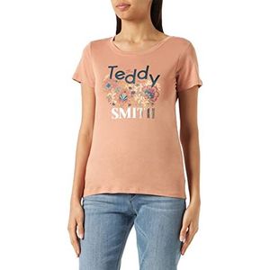 Teddy Smith T- Flower MC T-shirt, roze ligstoel, M dames