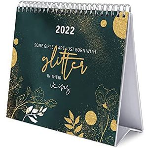 Grupo Erik CS22023Kalender 2022 Glitter Gold Dreams - Bureaukalender 12 Maanden