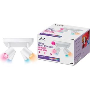 WiZ Inbouwspots GU10 - RGB Inbouwspot - Wit en Gekleurd Licht - Met Spraakbesturing - Dimbaar - Wi-Fi en Bluetooth LED Spots - Wit - 4 x 5 W