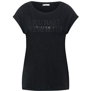 Street One T-shirt voor dames, grafietgrijs, 36