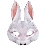 Boland 56734 - Halfmasker konijn, realistische print, masker met elastiek voor carnaval of themafeest, accessoires voor dierenkostuums, verkleedkostuums