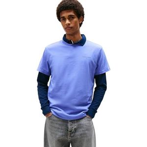 Tommy Jeans TJM Slim Linear Chest Tee Ext Dm0dm21780 T-shirt S/S, Blauw (Soft Saffier), XS voor Heren, blauw (zachte saffier), XS