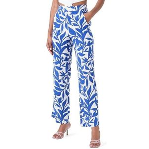 VERO MODA Vmeasy Joy Hw Wide Pants WVN Ga broek voor dames, Sneeuwwit/Aop: alisa Mazarine Blue, XS