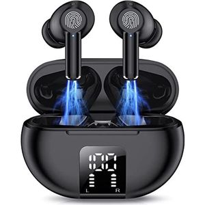 ASDRTB Wireless Earbuds, Bluetooth 5.3 Headphones, Wireless Earphones HiFi Stereo Noise Canceling Earbuds in Ear with Mic, 48H Playtime, Dual LED Display, IP7 Waterproof for Running