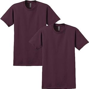 Gildan Heren T-shirt (verpakking van 2), kastanjebruin, XL