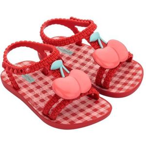 IPANEMA - 83189 wit/zwart/rood - rubberen sandalen met kersendetail, enkelriem, voor: meisjes, Rood, 25 EU