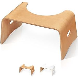 WELL CARE Toilet Stool Toiletkruk van gelakt Houten - Toiletkrukje voor volwassenen - Fysiologische voetsteun - Maakt Squatty positionering mogelijk tegen verstoppingen