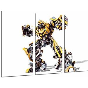 MULTI Houten Afdrukken Art Print Box Ingelijste Beeld Wandopknoping - Transformers Geel, Autobots, Bumblebee, Wit, (Totale afmeting: 38,2"" x 24,4""), Ingelijst en klaar om op te hangen - ref. 26937