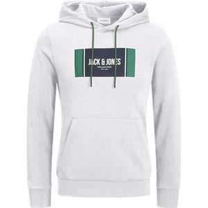 JACK & JONES Jjhayato Sweat Hood Pls - Plus Size, wit melange., 5XL