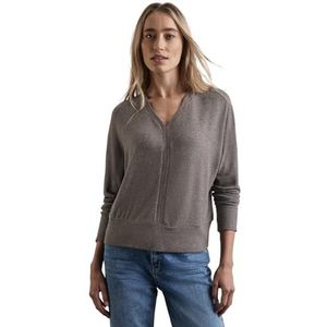 Shirt met V-hals, Morel Brown Mel., 34