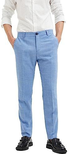 Selected Homme - Kostuumbroek - Lichtblauw - Linnenmix
