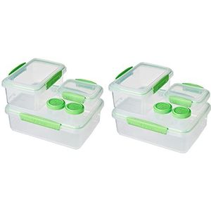 Sistema Klip IT voedselopslagcontainers | 6 plastic voedselcontainers met deksels | 4 aankleden om te gaan potten | BPA-vrij | recyclebaar met TerraCycle® | 10 diepvriezer/koelkast/voorraadbakken