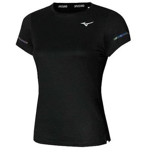 Mizuno Dryaeroflow T-shirt voor dames, Zwart, S