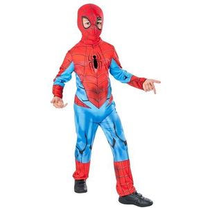 Rubies Spiderman-kostuum voor jongens, jumpsuit met glanzende spin en stofmasker, officieel Marvel-kostuum, duurzaam kostuum Green collectie voor Halloween, Kerstmis, carnaval en verjaardag.