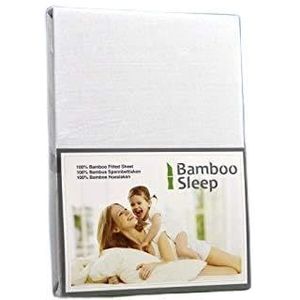 BambooSleep BH90200wit hoeslaken matras, 90 x 220 cm, Bamboe, Wit