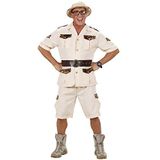 Widmann - Kostuum safari, overhemd, shorts, riem, padvinders, carnaval, themafeest