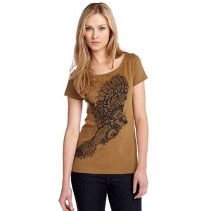 ESPRIT DE Corp Y01609 T-shirt voor dames, dierenprint, Goud (716 Curry Gold), 34