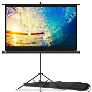 PropVue Projectiescherm met standaard, 60 inch (ca. 152 cm) projectiescherm voor binnen en buiten, voor film- of kantoorpresentatie, 16:9 HD-premium kreukvrij statiefscherm