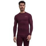 FALKE Heren Top van onderlaag Wool-Tech Protective M L/s Sh wol functioneel materiaal sneldrogend 1 stuk, Rood Barolo 8526, S