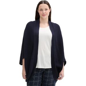 TOM TAILOR Dames Plussize Cape Vest 10668 - Sky Captain Blue, One Size, 10668 - Sky Captain Blue, One Size Grote Maten