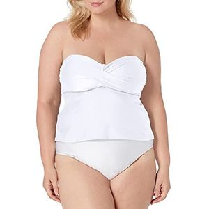 Catalina Bandeau Tankini-top voor dames, Wit, 2X