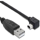 Delock Kabel USB 2.0-A mannelijk > USB mini-B 5pin connector hoek 0,5 m