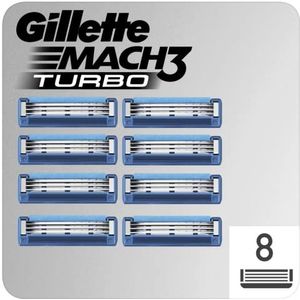 Gillette Mach3 Turbo scheermesjes voor heren, 8 stuks