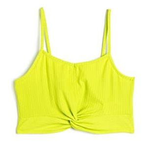 Koton Girls's Crop Tank Top Thin Strappy Slim Cut Shirt, groen (786), 6-7 Jaar