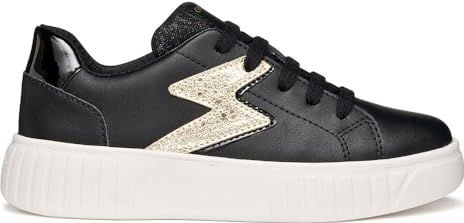 Geox J MIKIROSHI Meisjessneakers, zwart/LT Gold, 31 EU, Black Lt Gold, 31 EU