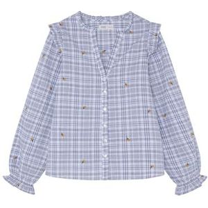 Springfield Blouse, blauwe print, 42