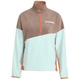 adidas Dames Terrex Multi CLIMAWARM Fleece Anorak, trace brown/semi flash aqua/semi impact orange, L