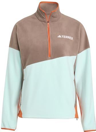 adidas Dames Terrex Multi CLIMAWARM Fleece Anorak, trace brown/semi flash aqua/semi impact orange, L