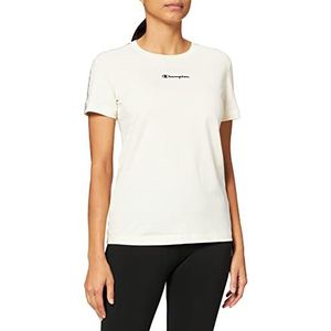 Champion Velvet Block T-shirt voor dames, Gebroken wit, XXL
